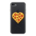 Полупрозрачный дизайнерский силиконовый чехол для Iphone 7 Прозрачная Пицца