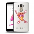 Полупрозрачный дизайнерский пластиковый чехол для LG G4 Stylus Прозрачная Пицца