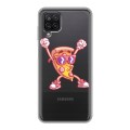 Полупрозрачный дизайнерский силиконовый чехол для Samsung Galaxy A12 Прозрачная Пицца