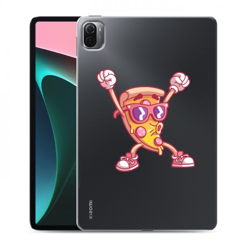 Полупрозрачный дизайнерский силиконовый чехол для Xiaomi Pad 5 Прозрачная Пицца