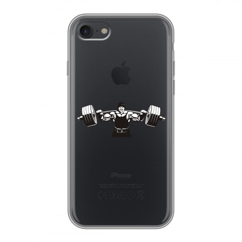 Полупрозрачный дизайнерский силиконовый чехол для Iphone 7 Прозрачные пауэрлифтинг