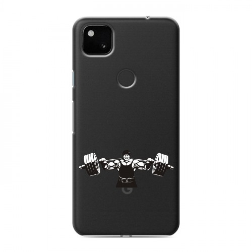 Полупрозрачный дизайнерский пластиковый чехол для Google Pixel 4a Прозрачные пауэрлифтинг