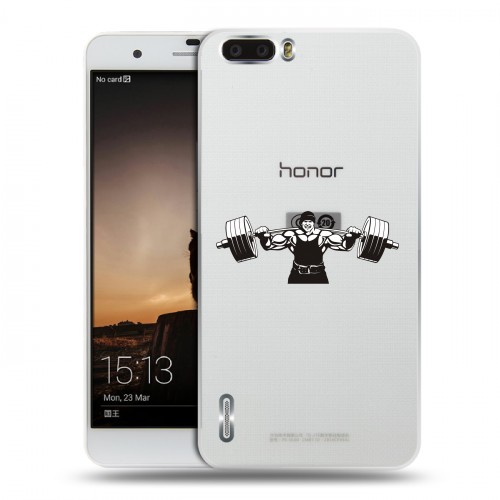Полупрозрачный дизайнерский силиконовый чехол для Huawei Honor 6 Plus Прозрачные пауэрлифтинг