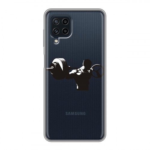 Полупрозрачный дизайнерский пластиковый чехол для Samsung Galaxy A22 Прозрачные пауэрлифтинг