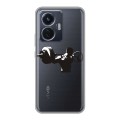 Полупрозрачный дизайнерский силиконовый чехол для Vivo T1 Прозрачные пауэрлифтинг