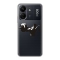 Полупрозрачный дизайнерский силиконовый чехол для Xiaomi Poco C65 Прозрачные пауэрлифтинг