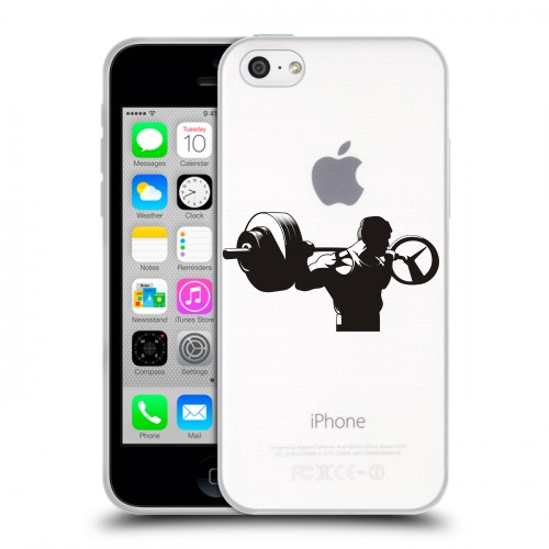 Полупрозрачный дизайнерский пластиковый чехол для Iphone 5c Прозрачные пауэрлифтинг