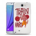 Полупрозрачный дизайнерский пластиковый чехол для Samsung Galaxy Note 2 Прозрачные пауэрлифтинг