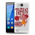 Полупрозрачный дизайнерский пластиковый чехол для Huawei Honor 3c Прозрачные пауэрлифтинг