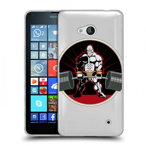Полупрозрачный дизайнерский силиконовый чехол для Microsoft Lumia 640 Прозрачные пауэрлифтинг