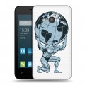 Полупрозрачный дизайнерский пластиковый чехол для Alcatel One Touch Pixi 4 (4) Прозрачные пауэрлифтинг