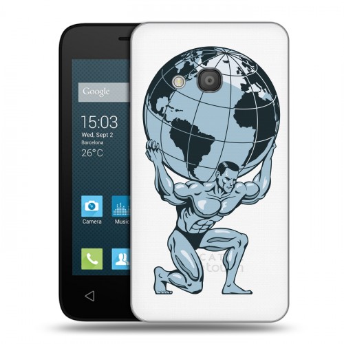 Полупрозрачный дизайнерский пластиковый чехол для Alcatel One Touch Pixi 4 (4) Прозрачные пауэрлифтинг