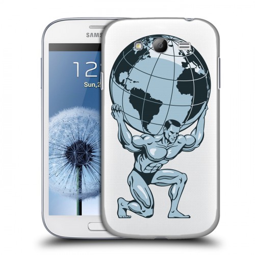 Полупрозрачный дизайнерский пластиковый чехол для Samsung Galaxy Grand Прозрачные пауэрлифтинг