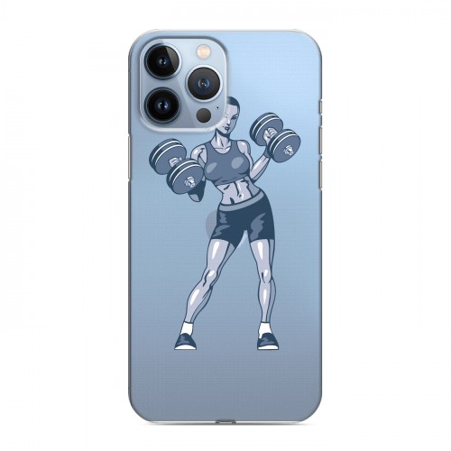 Полупрозрачный дизайнерский пластиковый чехол для Iphone 13 Pro Max Прозрачные пауэрлифтинг