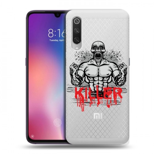 Полупрозрачный дизайнерский силиконовый с усиленными углами чехол для Xiaomi Mi9 Прозрачные пауэрлифтинг