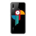 Полупрозрачный дизайнерский пластиковый чехол для Huawei P20 Lite Прозрачные попугаи