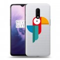 Полупрозрачный дизайнерский пластиковый чехол для OnePlus 7 Прозрачные попугаи