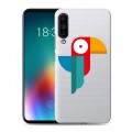 Полупрозрачный дизайнерский силиконовый чехол для Meizu 16T Прозрачные попугаи