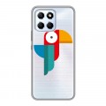 Полупрозрачный дизайнерский пластиковый чехол для Huawei Honor X6 Прозрачные попугаи