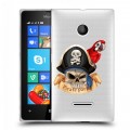 Полупрозрачный дизайнерский пластиковый чехол для Microsoft Lumia 435 Прозрачные попугаи