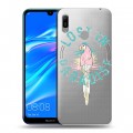 Полупрозрачный дизайнерский пластиковый чехол для Huawei Y6 (2019) Прозрачные попугаи