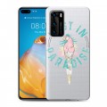 Полупрозрачный дизайнерский пластиковый чехол для Huawei P40 Прозрачные попугаи