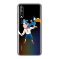 Полупрозрачный дизайнерский силиконовый чехол для Huawei Y8p Прозрачные попугаи