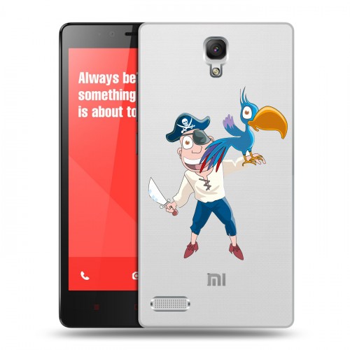 Полупрозрачный дизайнерский силиконовый чехол для Xiaomi RedMi Note Прозрачные попугаи