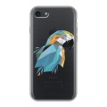 Полупрозрачный дизайнерский силиконовый чехол для Iphone 7 Прозрачные попугаи