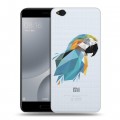 Полупрозрачный дизайнерский пластиковый чехол для Xiaomi Mi5C Прозрачные попугаи