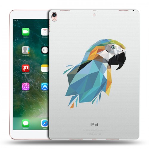 Полупрозрачный дизайнерский силиконовый чехол для Ipad Pro 10.5 Прозрачные попугаи