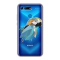 Полупрозрачный дизайнерский силиконовый чехол для Huawei Honor View 20 Прозрачные попугаи