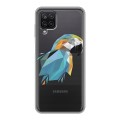 Полупрозрачный дизайнерский силиконовый чехол для Samsung Galaxy A12 Прозрачные попугаи