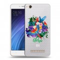 Полупрозрачный дизайнерский пластиковый чехол для Xiaomi RedMi 4A Прозрачные попугаи