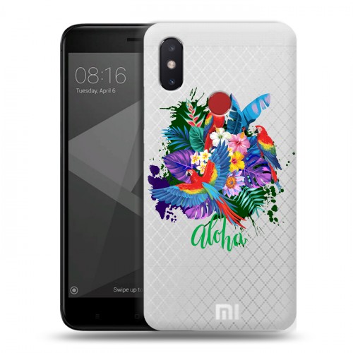 Полупрозрачный дизайнерский пластиковый чехол для Xiaomi Mi8 SE Прозрачные попугаи