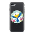 Полупрозрачный дизайнерский силиконовый чехол для Iphone 7 Прозрачные попугаи