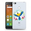 Полупрозрачный дизайнерский пластиковый чехол для Xiaomi Mi4S Прозрачные попугаи