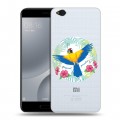 Полупрозрачный дизайнерский пластиковый чехол для Xiaomi Mi5C Прозрачные попугаи