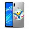 Полупрозрачный дизайнерский пластиковый чехол для Huawei Y6 (2019) Прозрачные попугаи