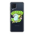 Полупрозрачный дизайнерский пластиковый чехол для Samsung Galaxy A22 Прозрачные попугаи