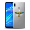 Полупрозрачный дизайнерский пластиковый чехол для Huawei Y6 (2019) Прозрачные попугаи