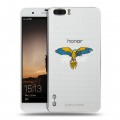 Полупрозрачный дизайнерский пластиковый чехол для Huawei Honor 6 Plus Прозрачные попугаи