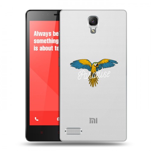 Полупрозрачный дизайнерский силиконовый чехол для Xiaomi RedMi Note Прозрачные попугаи