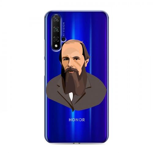 Полупрозрачный дизайнерский пластиковый чехол для Huawei Honor 20 Прозрачные русские писатели