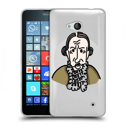 Полупрозрачный дизайнерский пластиковый чехол для Microsoft Lumia 640 Прозрачные русские писатели