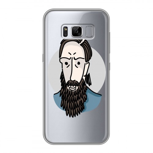 Полупрозрачный дизайнерский пластиковый чехол для Samsung Galaxy S8 Plus Прозрачные русские писатели
