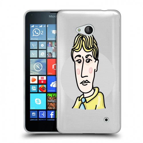 Полупрозрачный дизайнерский силиконовый чехол для Microsoft Lumia 640 Прозрачные русские писатели