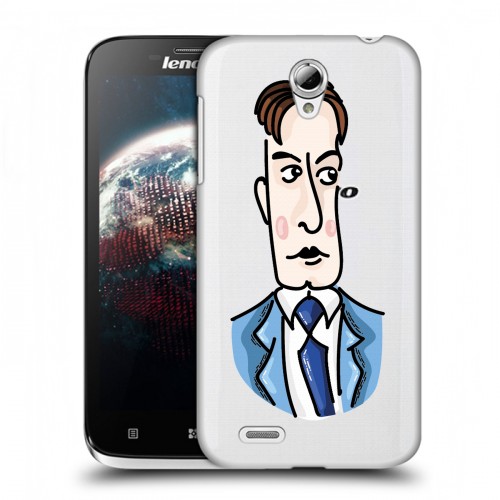Полупрозрачный дизайнерский пластиковый чехол для Lenovo A859 Ideaphone Прозрачные русские писатели