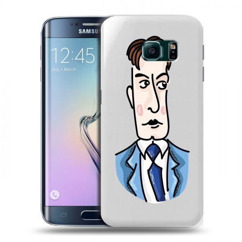 Полупрозрачный дизайнерский пластиковый чехол для Samsung Galaxy S6 Edge Прозрачные русские писатели
