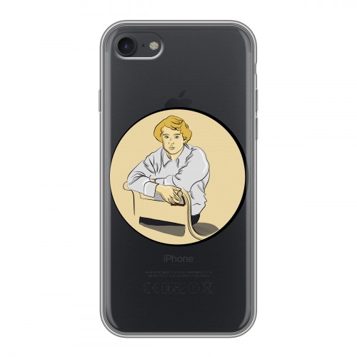 Полупрозрачный дизайнерский силиконовый с усиленными углами чехол для Iphone 7 Прозрачные русские писатели
